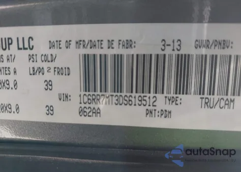 2013 Ram 1500 Sport from USA, damaged, VIN 1C6RR7MT3DS619512